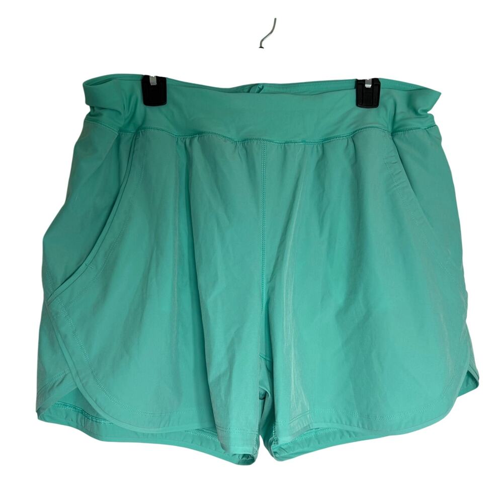 Lands End Light Green Board Shorts 5" inseam Womens Size 16 Elastic Tie Waist
